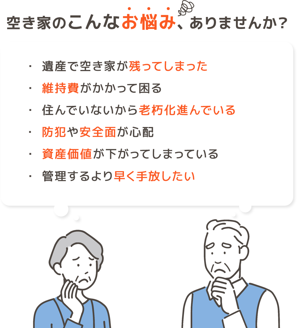 空き家のこんなお悩み、ありませんか？